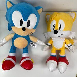 Sonic the Hedgehog SONIC 20" and TAILS  18"Jumbo Plush